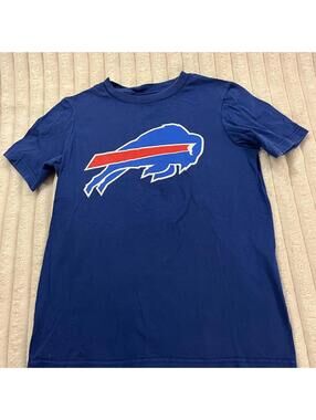 NFL Buffalo Bills Blue Short Sleeve Tshirt with Red and White Logo Boys Size 8